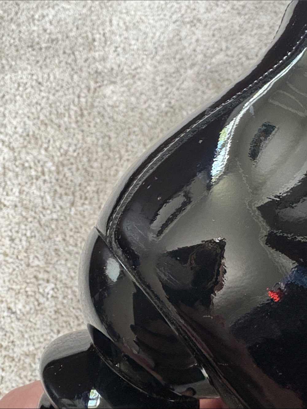 Fluevog Rashida Black Patent Ankle Boots with Sculpted Heel - Picture 6 of 10